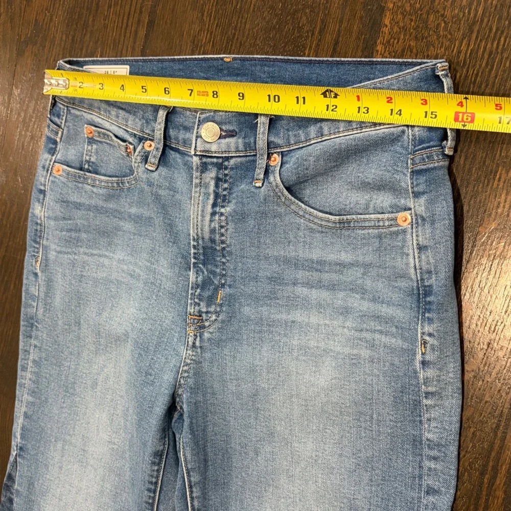 Gap 70s Flare Jeans Womens 29 8 Petite Blue Two Tone High Rise Hippie Boho